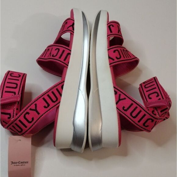 Juicy Couture Hot Pink Impulse Strappy Velcro Platform Sandals Size 8 NWT - Picture 4 of 16